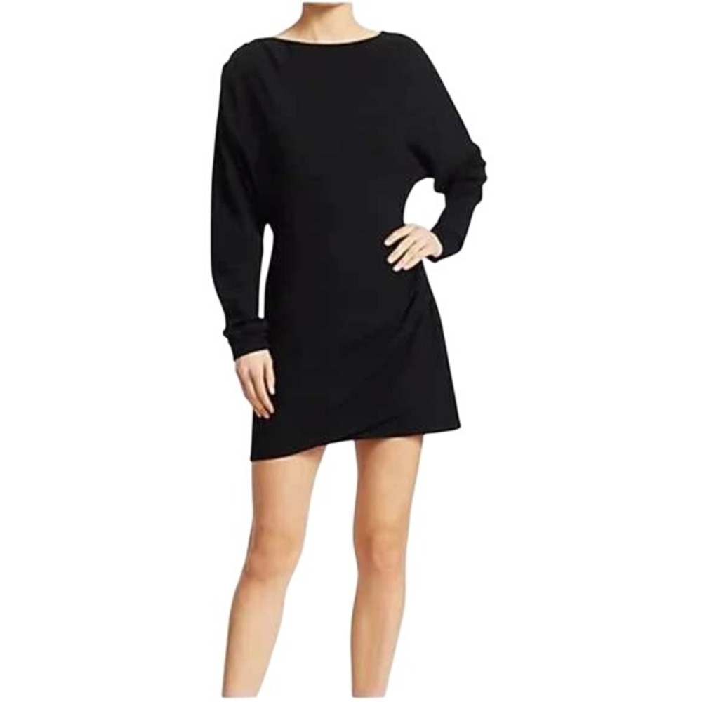 A.L.C. Greer Black Ruched Mini Dress - Size‎ 6 - Japanese Triacetate
